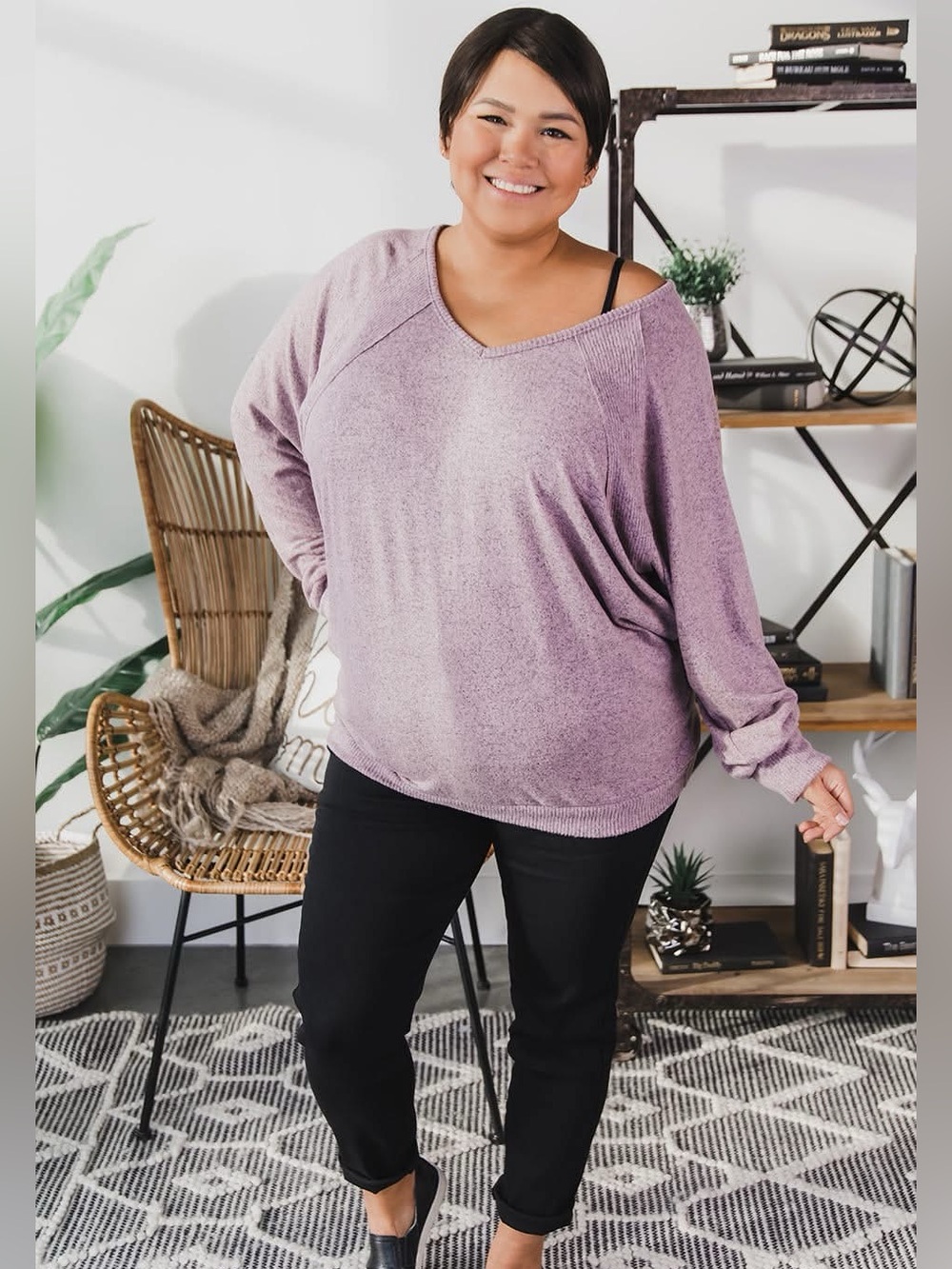 Sweet Moments Sweater (NWT) Lilac Melange, Size XS *fits very oversized